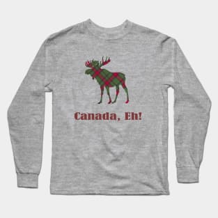 Canadian Plaid Moose Long Sleeve T-Shirt